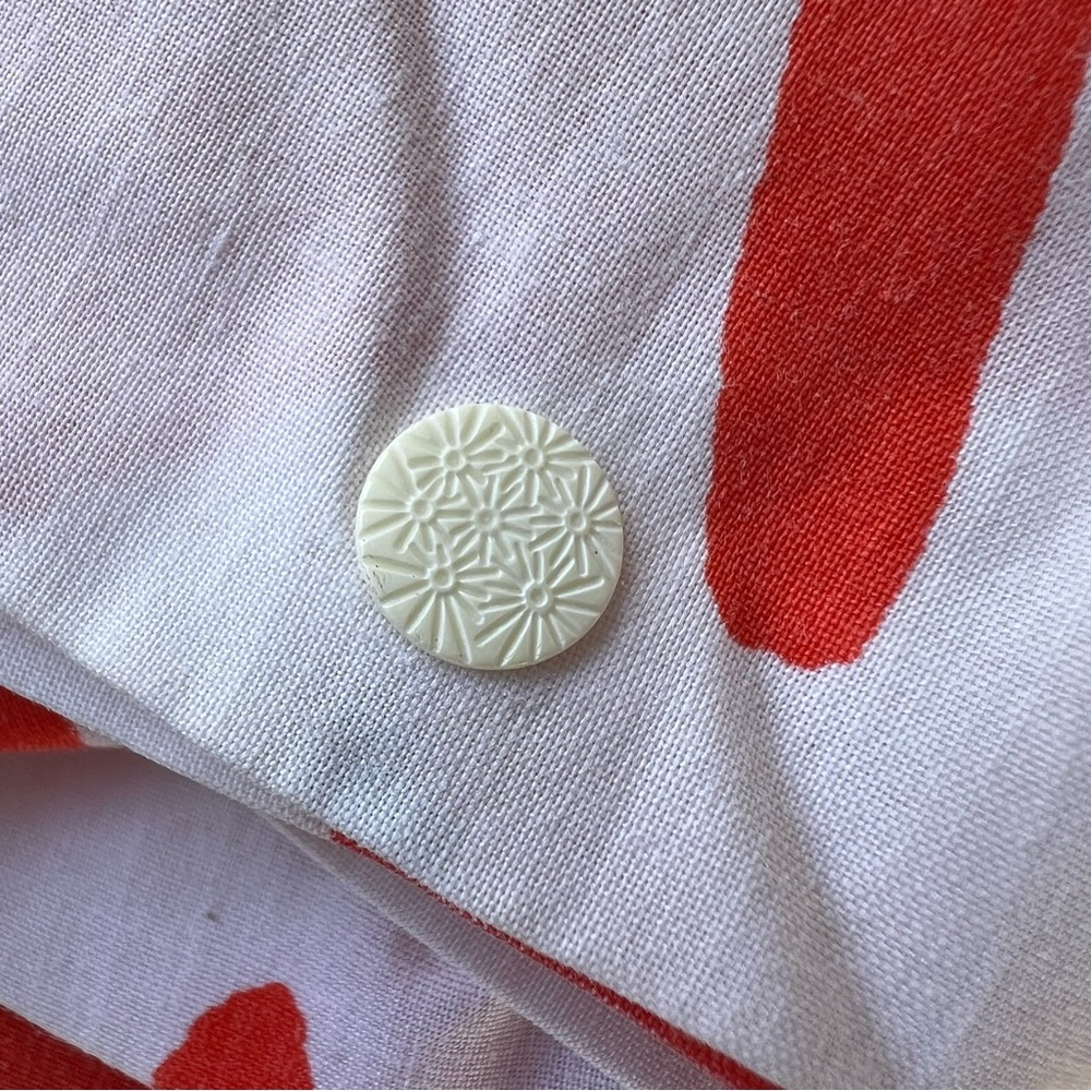 Marimekko Orange and White Floral Duvet Cover - Picture 6 of 12